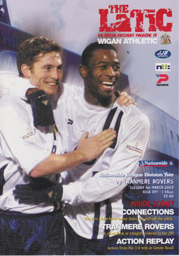 Wigan Athletic v Tranmere Rovers Match Programme 2003-03-04